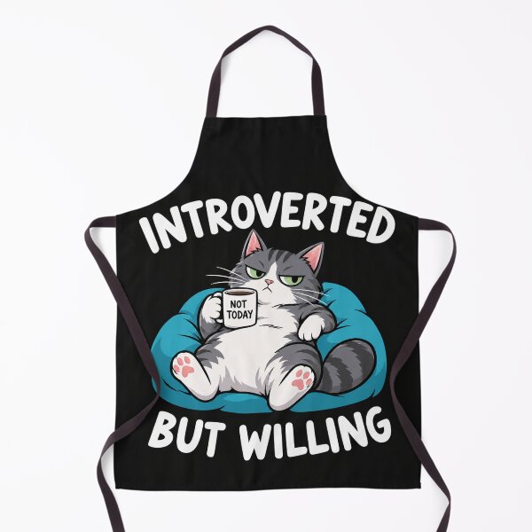 Item preview, Introverted But Willing Grumpy Cat Drinking Coffee designed and sold by Owcomm.