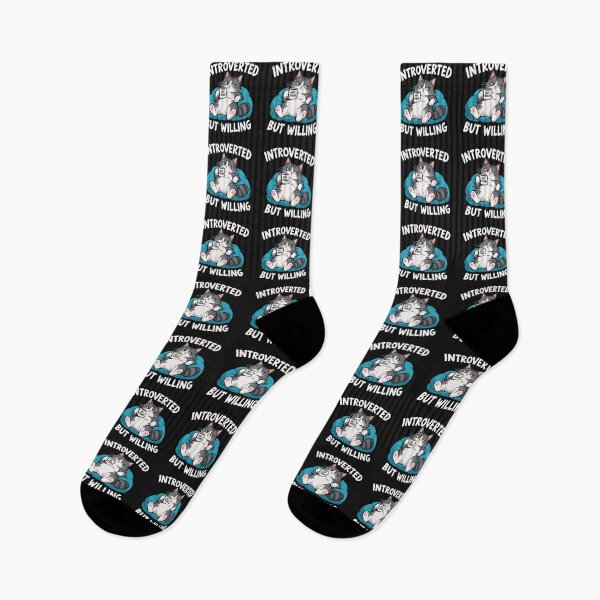 Item preview, Introverted But Willing Grumpy Cat Drinking Coffee designed and sold by Owcomm.