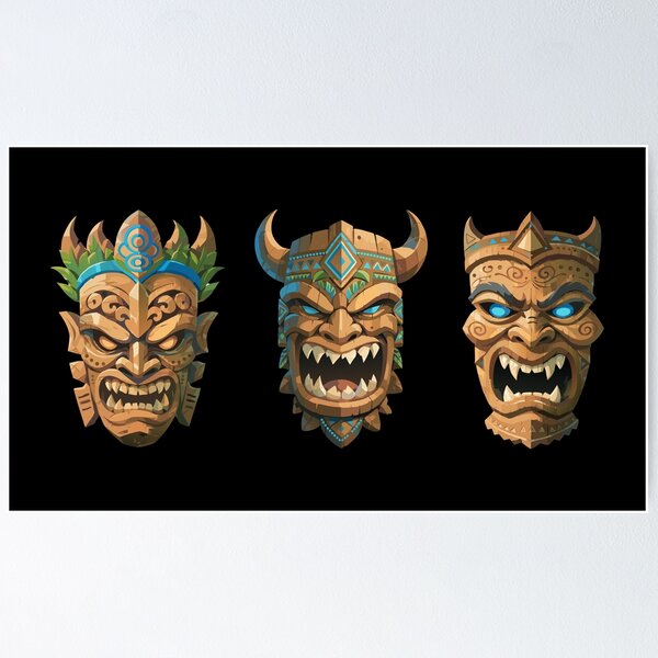 Item preview, Three Tiki Masks designed and sold by VelvetRoom.