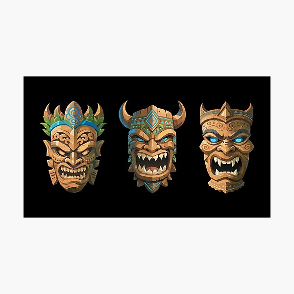 Item preview, Three Tiki Masks designed and sold by VelvetRoom.
