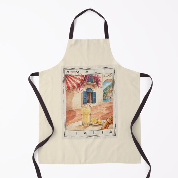 Item preview, Amalfi Lemon Granita Piazza Scene — Mediterranean Summer Art designed and sold by stickercuffs.