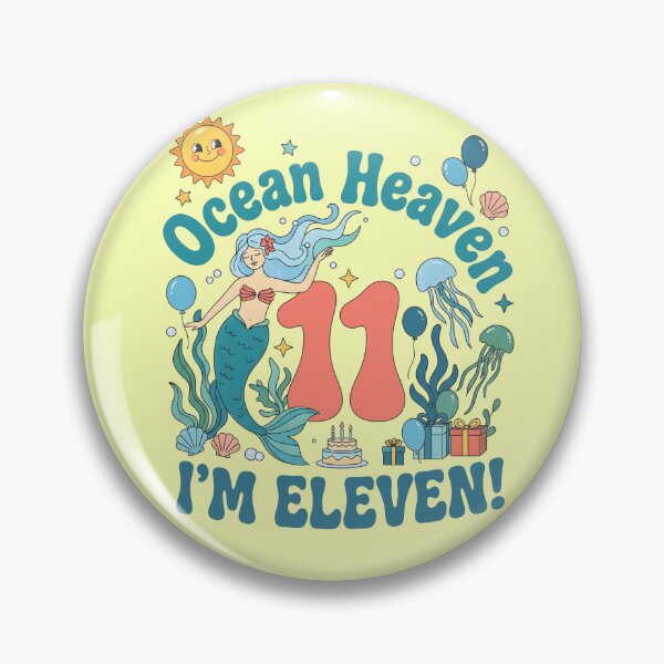 Item preview, Ocean Heaven, I’m Eleven! 11th Birthday – Cute Mermaid Ocean Design designed and sold by Sea Gem.