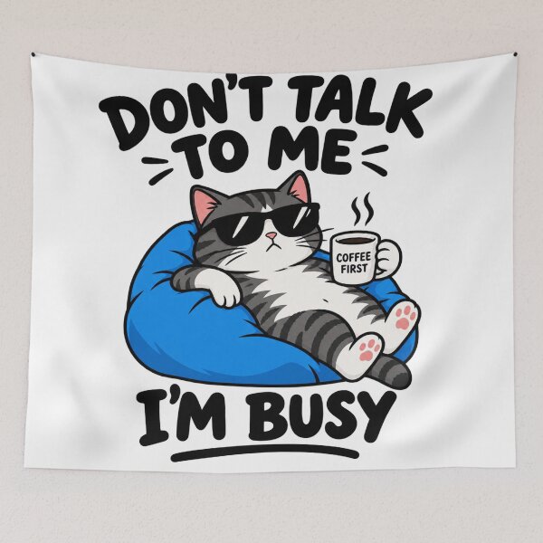 Item preview, Cool Cat Relaxing With Morning Coffee designed and sold by Owcomm.