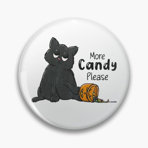 Artikelvorschau, Mehr Süßigkeiten bitte! Schwarze Halloween-Katze entworfen und verkauft von Tales by Chelle.