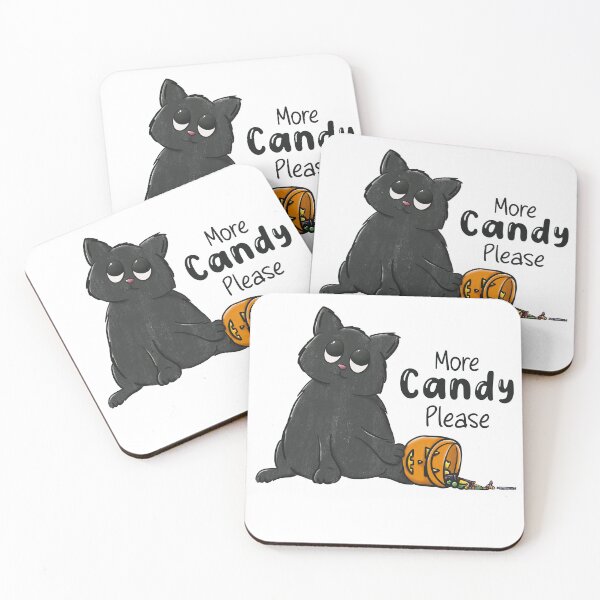 Item preview, More Candy Please Black Halloween Cat designed and sold by Tales by Chelle.