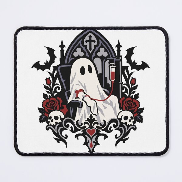 Item preview, Gothic Ghost Patient IV Drip Badge Illustration designed and sold by medicalkinoko.