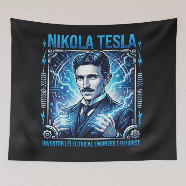Item preview, Nikola Tesla Electric Genius Inventor Portrait designed and sold by Owcomm.
