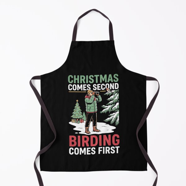 Item preview, Christmas Comes Second Birding Comes First Birdwatcher Binoculars Winter Design designed and sold by 519xdesign.