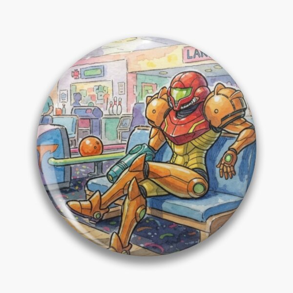 Artikelvorschau, Samus sitzt in einer Bowlingbahn. entworfen und verkauft von gorillazone_co.