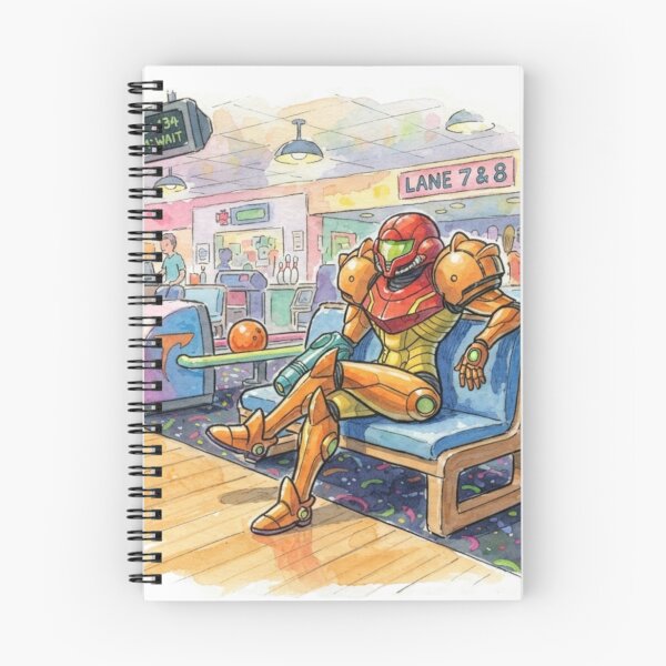 Item preview, Samus sitting at a bowling alley designed and sold by gorillazone_co.