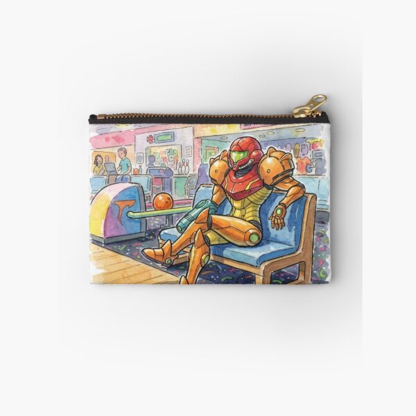 Item preview, Samus sitting at a bowling alley designed and sold by gorillazone_co.