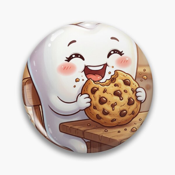 Aperçu de l'œuvre Une dent géante mange un cookie aux pépites de chocolat créée et vendue par MySillyDesigns.