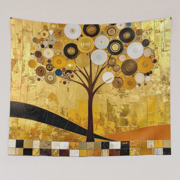 Item preview, Ornate Gold Leaf and Mosaic Circle Tree designed and sold by Vicky Brago-Mitchell®.