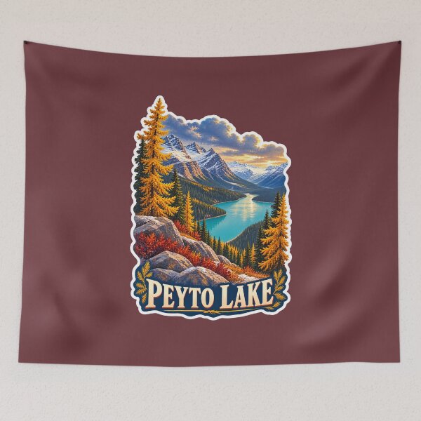 Item preview, Peyto Lake Alberta Canadian Rockies Vintage Travel Print designed and sold by PinUpPizzazz.