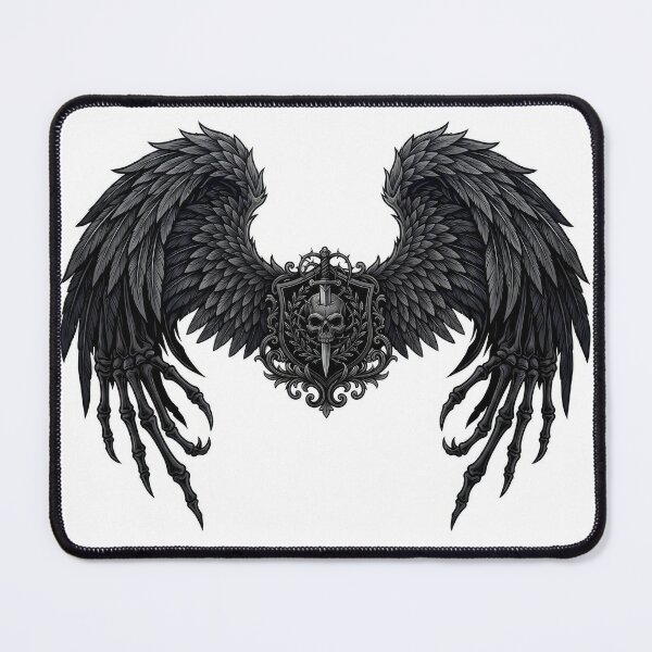 Item preview, Dark Gothic Skeleton Wings Skull Dagger Emblem designed and sold by Rahat3344.