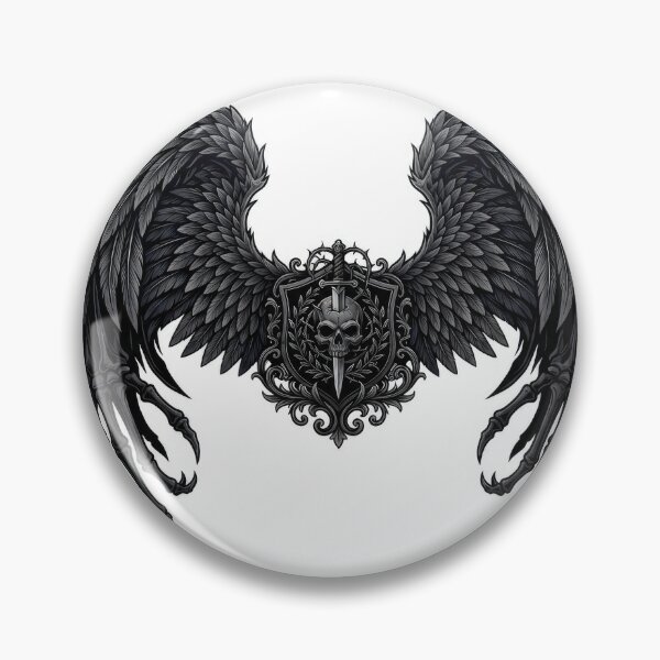 Item preview, Dark Gothic Skeleton Wings Skull Dagger Emblem designed and sold by Rahat3344.