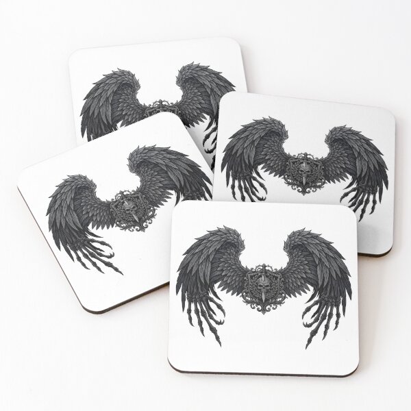 Item preview, Dark Gothic Skeleton Wings Skull Dagger Emblem designed and sold by Rahat3344.