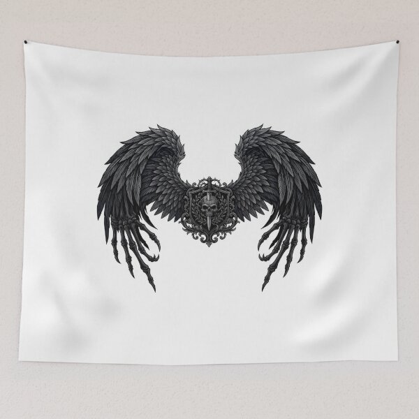 Item preview, Dark Gothic Skeleton Wings Skull Dagger Emblem designed and sold by Rahat3344.