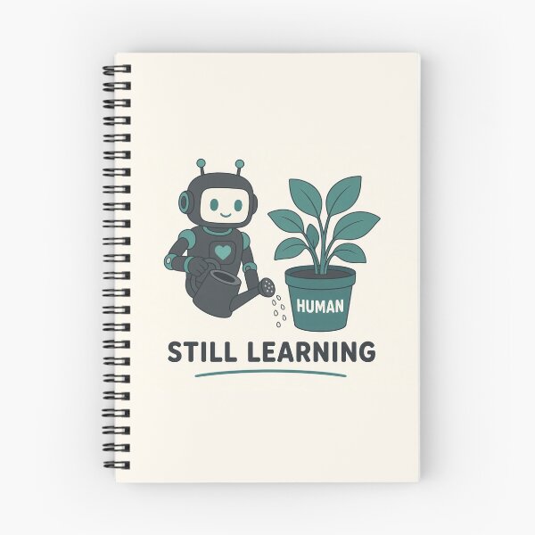 Item preview, Still Learning Cute Robot Watering Human Plant Tee designed and sold by GSideArtStore.