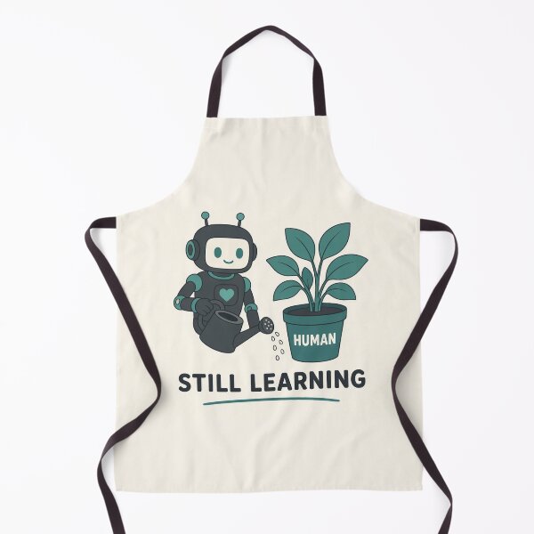 Item preview, Still Learning Cute Robot Watering Human Plant Tee designed and sold by GSideArtStore.