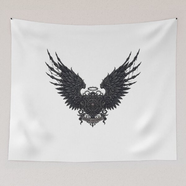 Item preview, Dark Gothic Winged Skull Shield Crest Emblem designed and sold by Rahat3344.