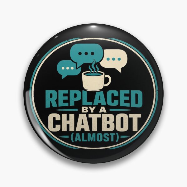 Item preview, Replaced By A Chatbot Almost Coffee Chat Bubbles Tee designed and sold by GSideArtStore.