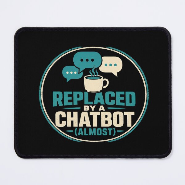 Item preview, Replaced By A Chatbot Almost Coffee Chat Bubbles Tee designed and sold by GSideArtStore.