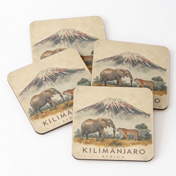 Item preview, Kilimanjaro Africa Vintage Wildlife Poster Wildlife   designed and sold by Eclipse 3699.