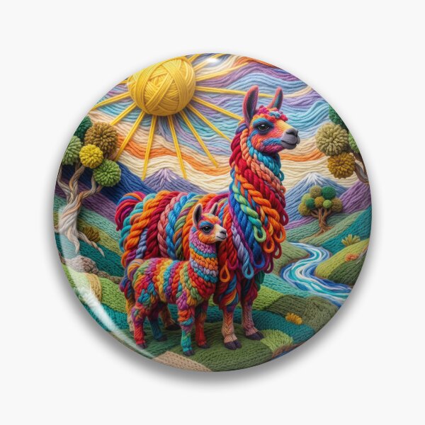 Item preview, Yarn Mother Llama and Cria at a Mountain Stream designed and sold by Tridentulus.