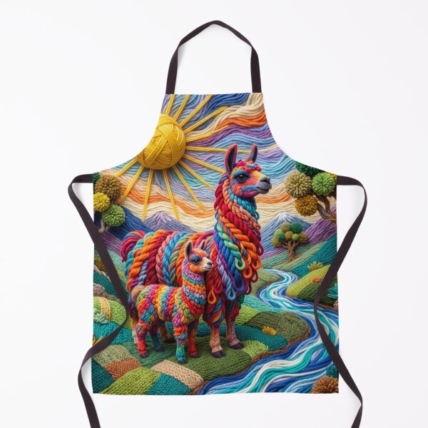 Item preview, Yarn Mother Llama and Cria at a Mountain Stream designed and sold by Tridentulus.