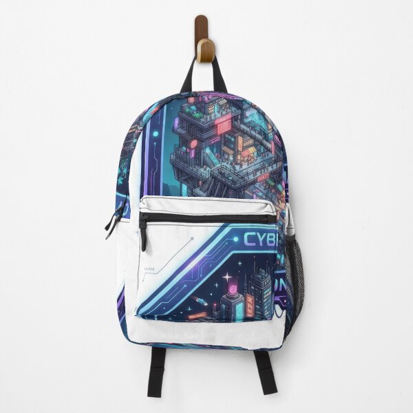 Item preview, Cyber City Neon Haven Futuristic Pixel Art Badge designed and sold by Rahat3344.