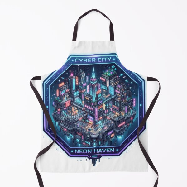 Item preview, Cyber City Neon Haven Futuristic Pixel Art Badge designed and sold by Rahat3344.