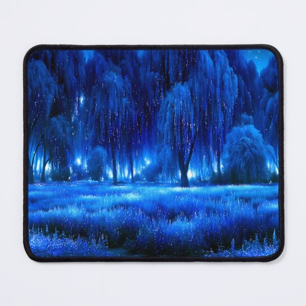 Item preview, Blue Glowing Winter Forest Fantasy Art designed and sold by Lunat1kk.