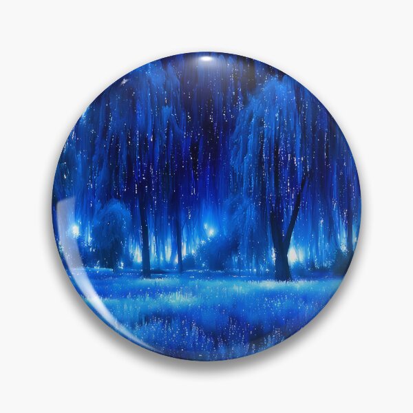 Item preview, Blue Glowing Winter Forest Fantasy Art designed and sold by Lunat1kk.