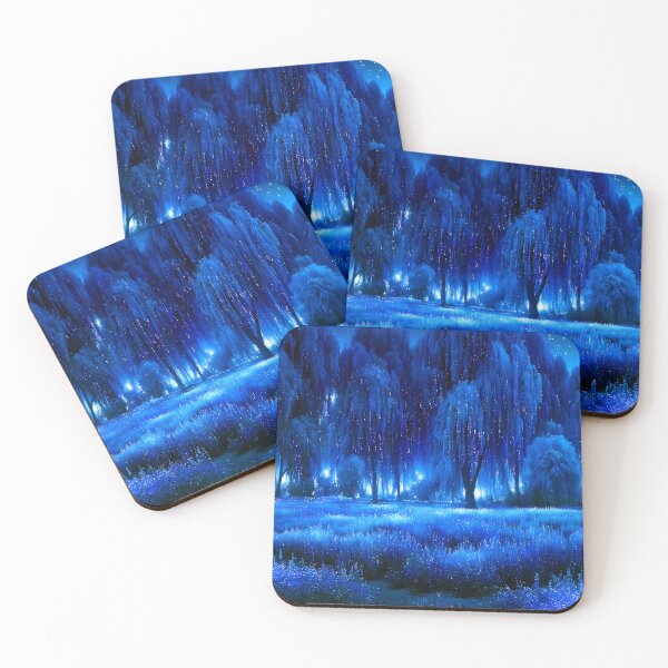 Item preview, Blue Glowing Winter Forest Fantasy Art designed and sold by Lunat1kk.