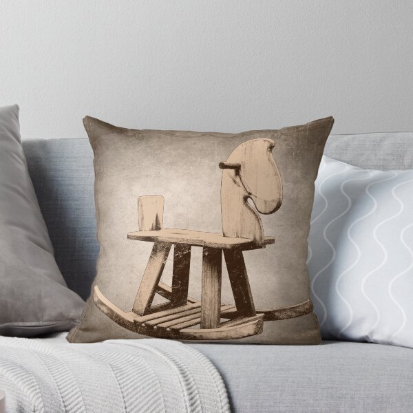 Item preview, Antique Wooden Rocking Horse Folk Toy Design Brown designed and sold by Ghoul Enterprises.