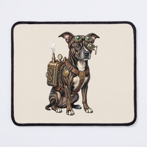 Item preview, Steampunk Dog – Mechanical Dog with Goggles and Gear Backpack designed and sold by SweetLilith.