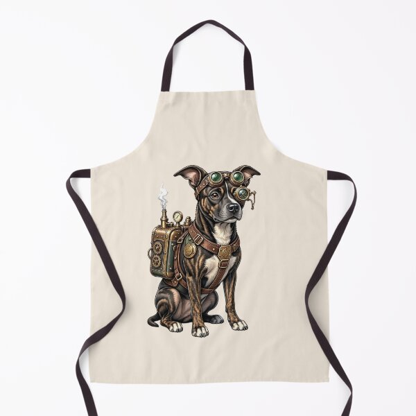 Item preview, Steampunk Dog – Mechanical Dog with Goggles and Gear Backpack designed and sold by SweetLilith.