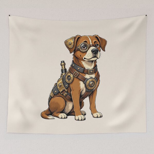 Item preview, Steampunk Dog – Mechanical Dog with Monocle  designed and sold by SweetLilith.