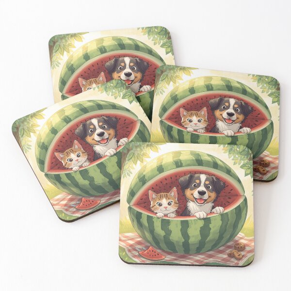 Item preview, Watermelon Cat and Dog designed and sold by etyfromme.