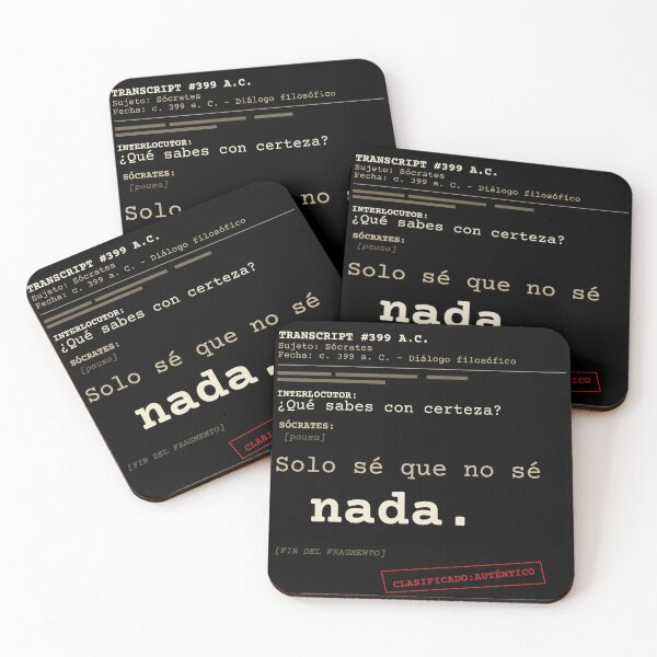 Item preview, I only know that I know nothing. Socrates - Dark Transcript (Spanish) designed and sold by Will-to-Power.