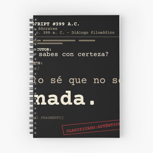 Item preview, Solo se que no se nada Sócrates transcript oscuro Español designed and sold by Will-to-Power.