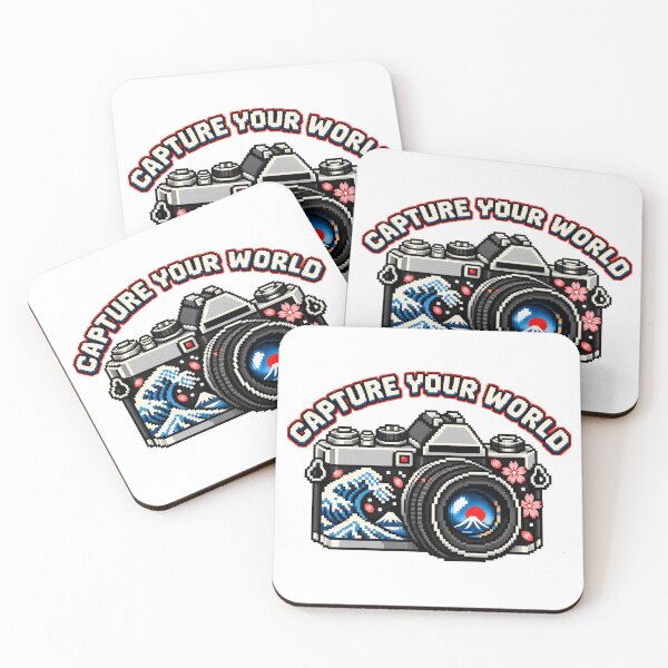 Item preview, Japanese Pixel Camera – Fuji, Sakura & Great Wave designed and sold by KASUMINK.