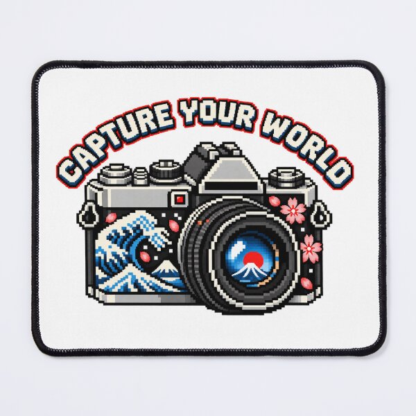 Item preview, Japanese Pixel Camera – Fuji, Sakura & Great Wave designed and sold by KASUMINK.