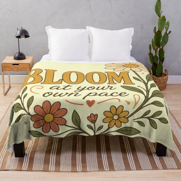 Item preview, Bloom At Your Own Pace Retro Cottagecore Daisy Floral Quote designed and sold by QCena.