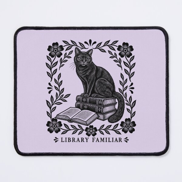 Item preview, Library Familiar Black Cat for Book Lovers designed and sold by POD DYNASTY | Original Print On Demand T-Shirt Graphics.