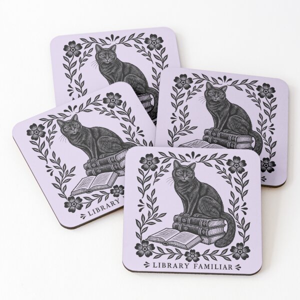 Item preview, Library Familiar Black Cat for Book Lovers designed and sold by POD DYNASTY | Original Print On Demand T-Shirt Graphics.
