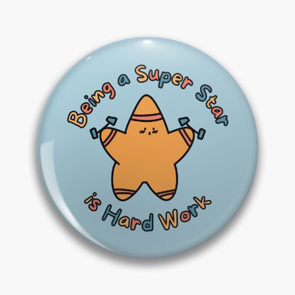 Item preview, Orange Super Star Hard Work (Blue Background) designed and sold by BLAAAAASK.