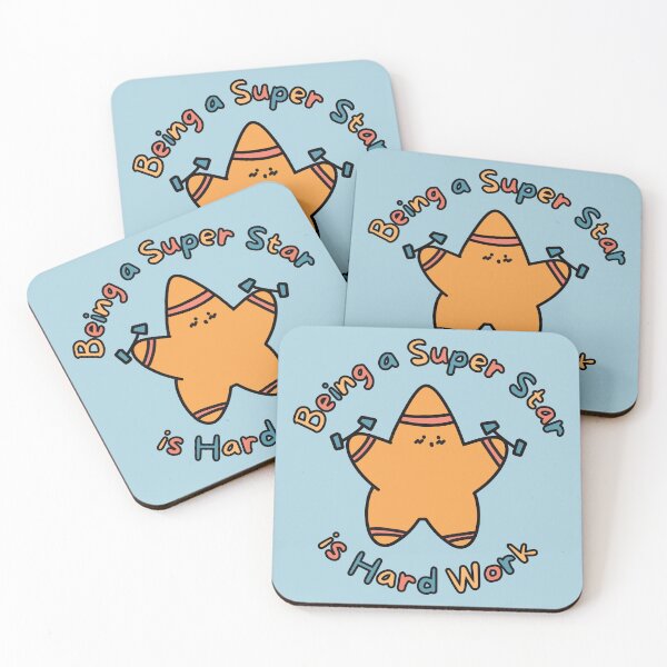 Item preview, Orange Super Star Hard Work (Blue Background) designed and sold by BLAAAAASK.