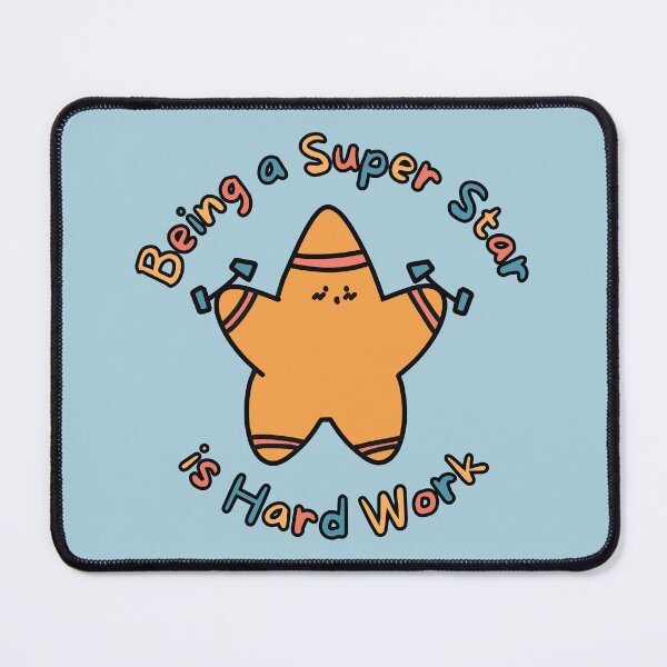 Item preview, Orange Super Star Hard Work (Blue Background) designed and sold by BLAAAAASK.